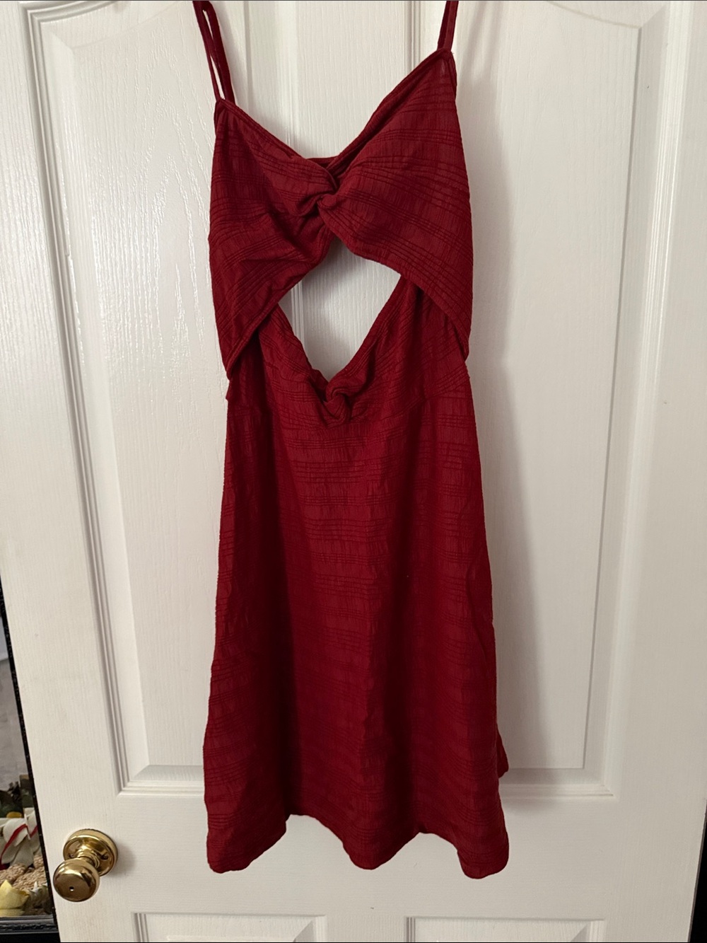 Anthropologie Red Twist Front Cutout Sundress